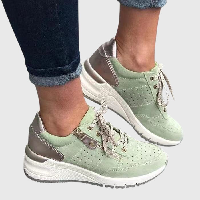 Sapatos ortopédicos femininos de pele para a temporada de outono, calçado confortável para o dia a dia