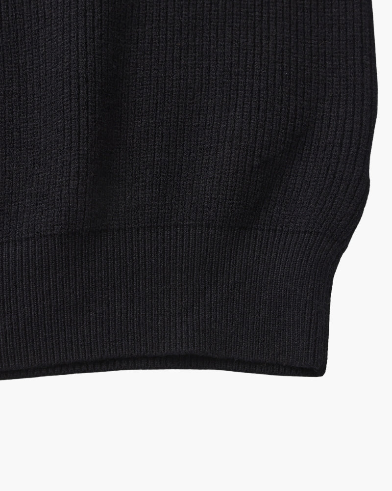 Męski sweter wełniany z zamkiem pod szyją prążkowany jesień smart casual