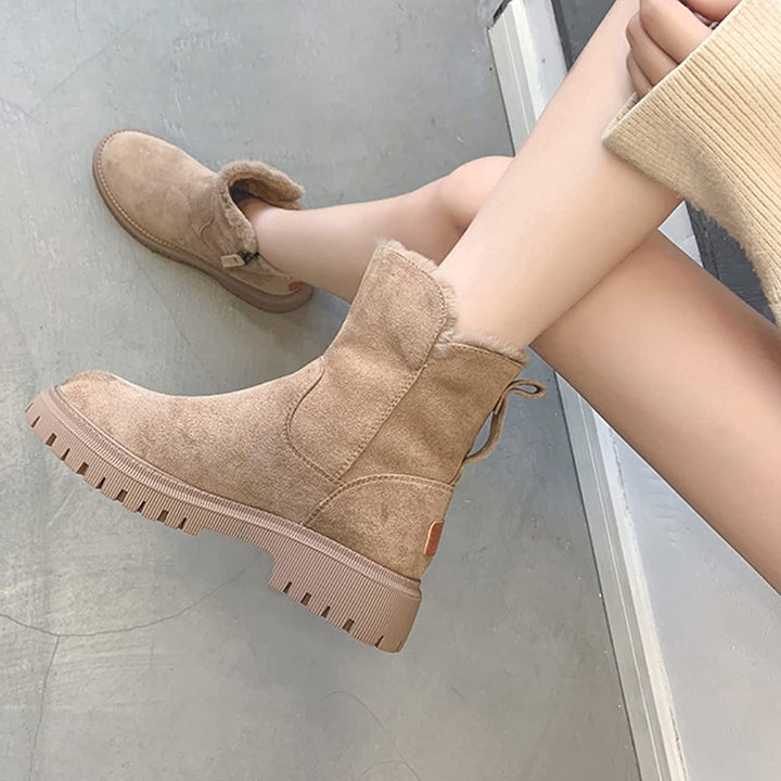 Women's winter suede ankle boots insulated comfortable casual fashionable shoes