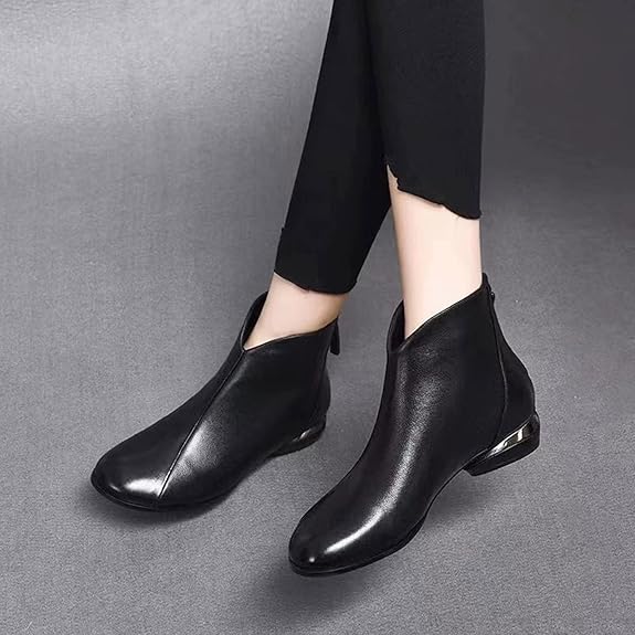 Dámské kožené kotníkové boty na jaro elegantní pohodlné nazouvací casual stylové