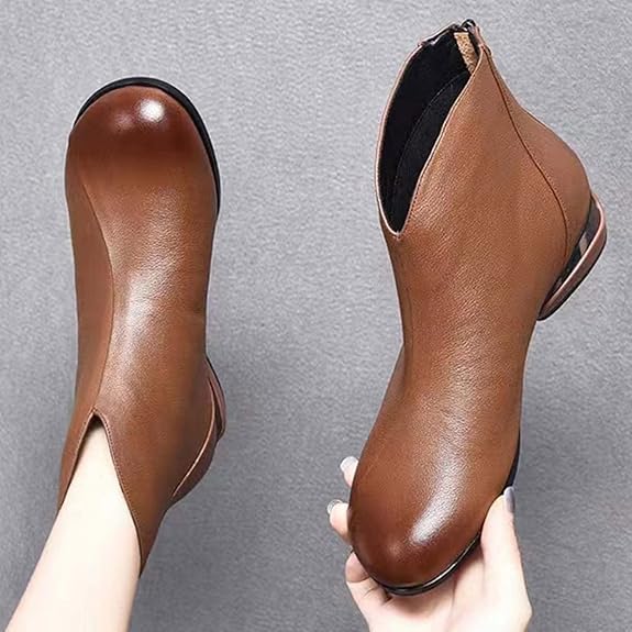 Dámské kožené kotníkové boty na jaro elegantní pohodlné nazouvací casual stylové