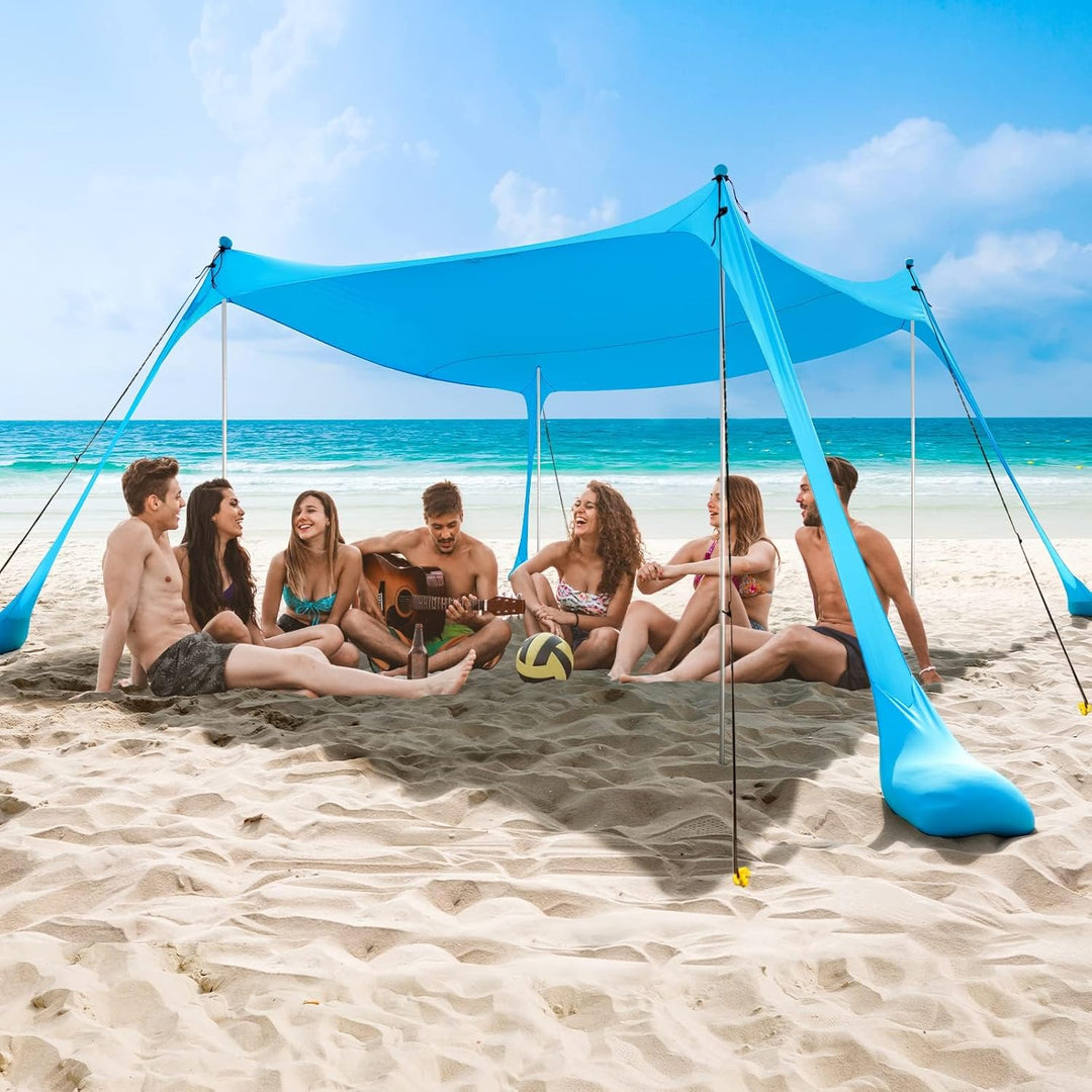 Namiot plażowy rodzinny z poliestru UPF50+ aluminiowe pręty na plażę