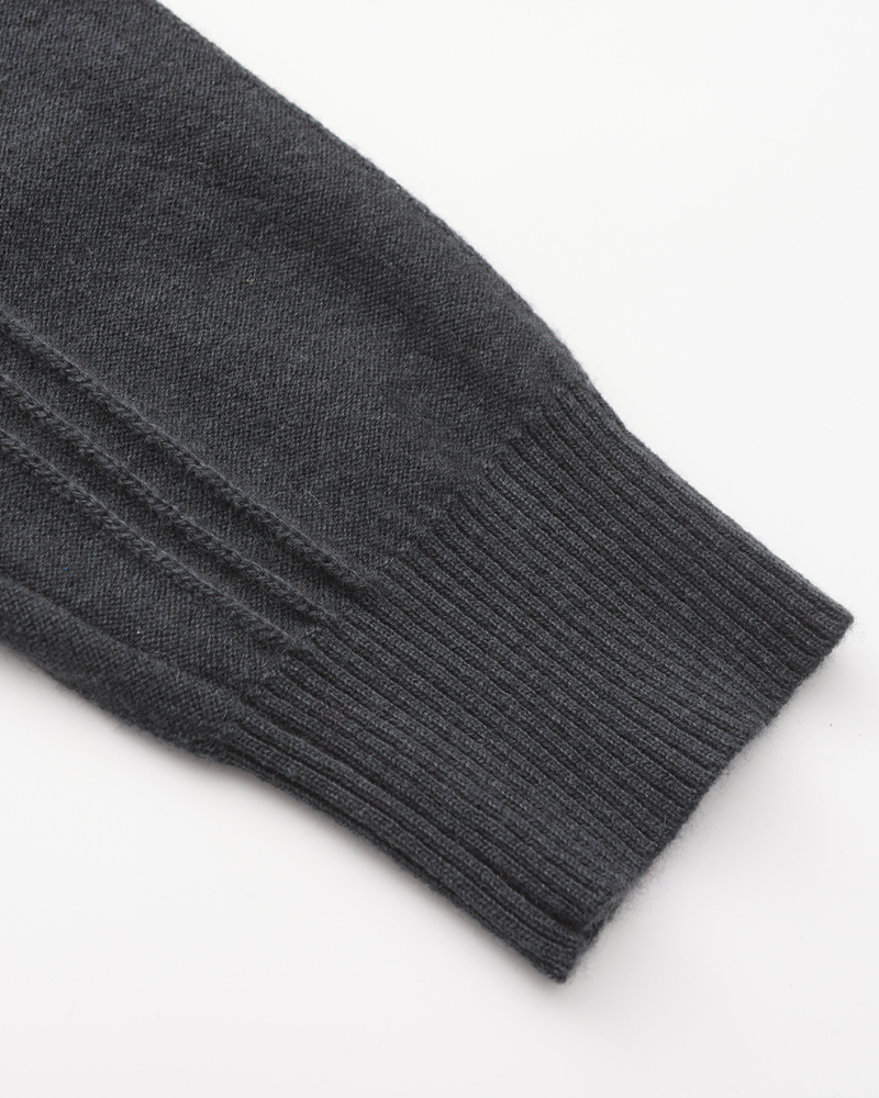 Męski sweter kaszmirowy z zamkiem prążkowany stójka jesienny