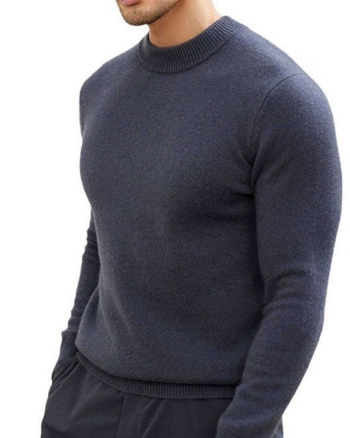 Męski golf wełniany dopasowany sweter dzianinowy jesienny elegante