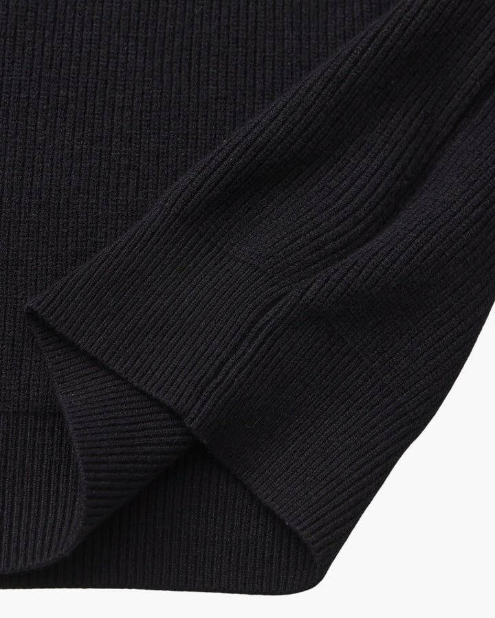 Męski sweter wełniany z zamkiem pod szyją prążkowany jesień smart casual