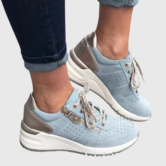 Sapatos ortopédicos femininos de pele para a temporada de outono, calçado confortável para o dia a dia