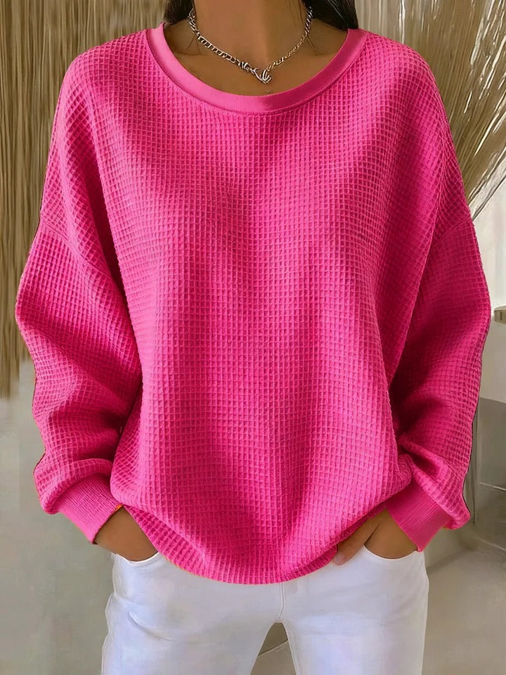 Sweter damski oversize z dzianiny na jesień, luźny fason na chłodniejsze dni