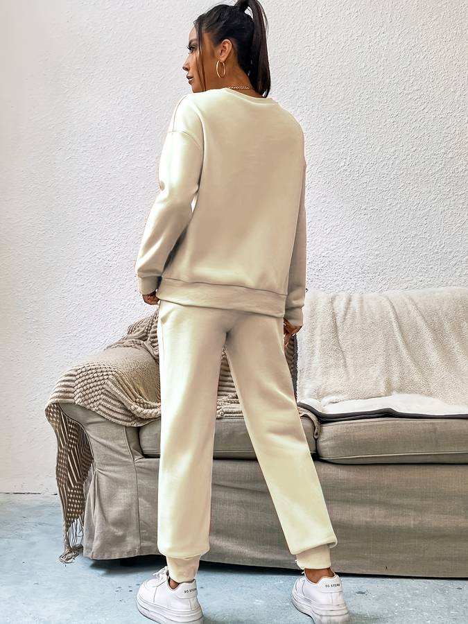 Joy - Elegancki zestaw sweter i spodnie dla kobiet
