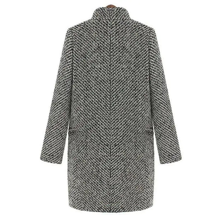 Płaszcz damski wełniany midi elegancki casual na jesień i zimę z długim rękawem
