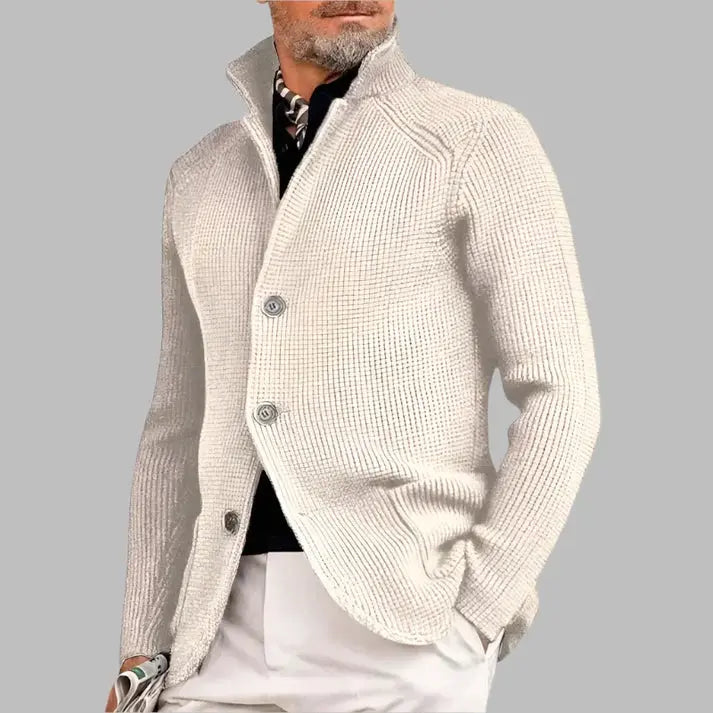 Sweter męski wełniany kardigan dzianinowy elegancki na jesień zimę casual