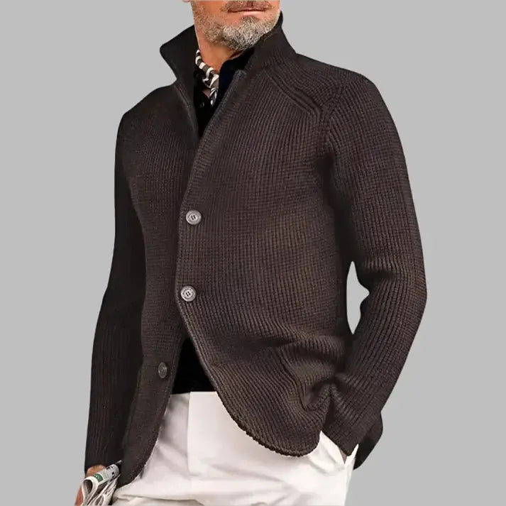 Sweter męski wełniany kardigan dzianinowy elegancki na jesień zimę casual