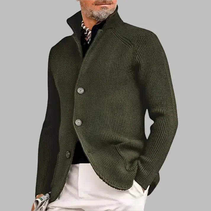 Sweter męski wełniany kardigan dzianinowy elegancki na jesień zimę casual