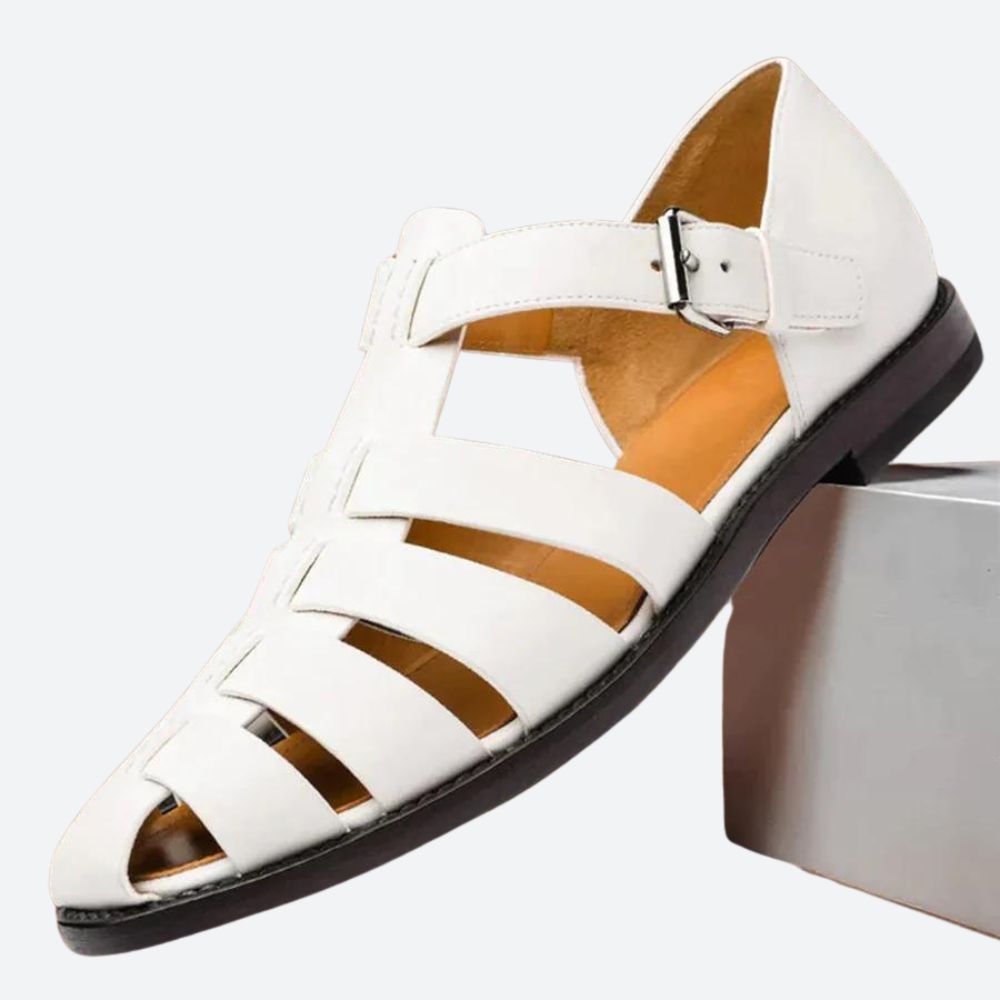 Sandały męskie skórzane letnie eleganckie oddychające na wiosnę i lato casualowe