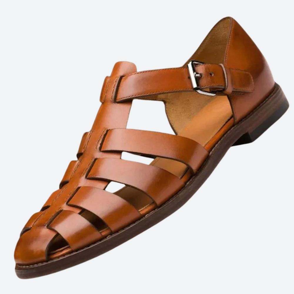 Sandały męskie skórzane letnie eleganckie oddychające na wiosnę i lato casualowe