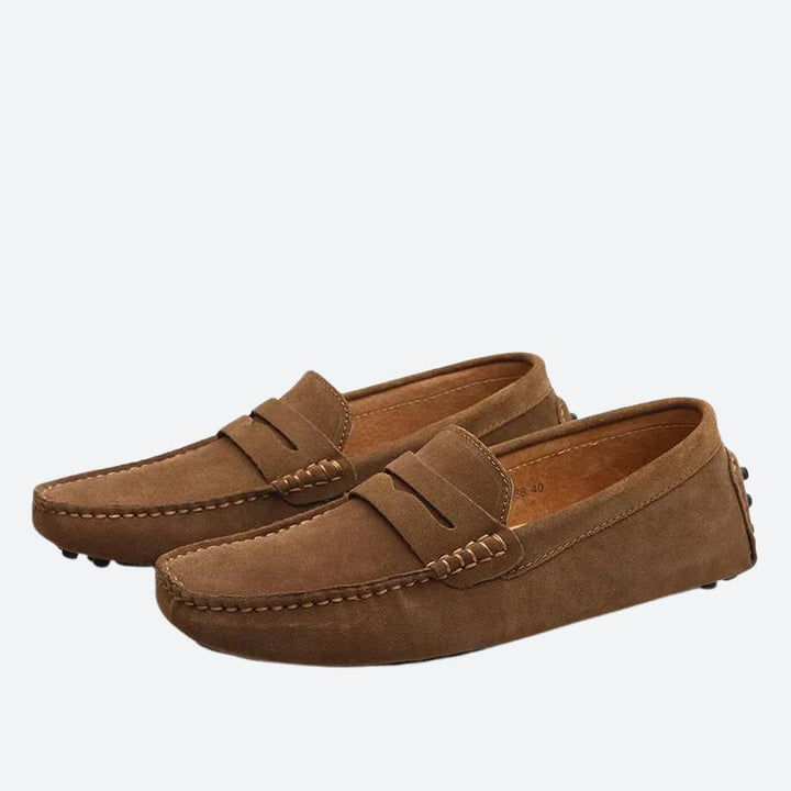 Mokasyny męskie skórzane loafersy na wiosnę eleganckie buty casual wsuwane