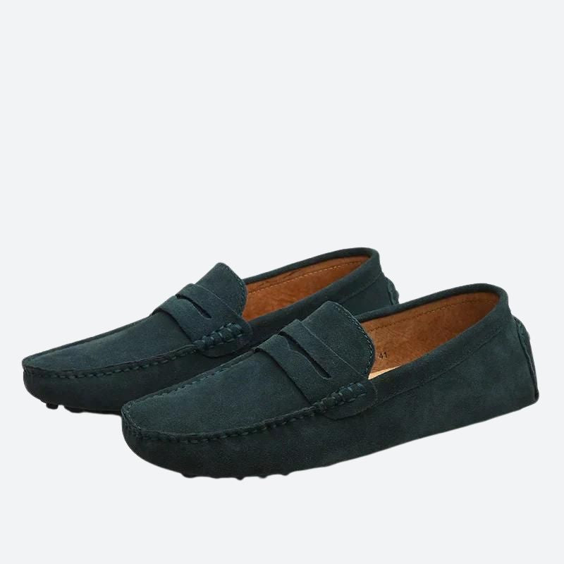 Mokasyny męskie skórzane loafersy na wiosnę eleganckie buty casual wsuwane