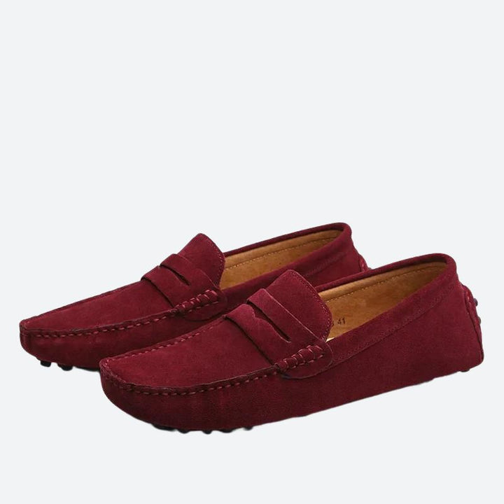 Mokasyny męskie skórzane loafersy na wiosnę eleganckie buty casual wsuwane