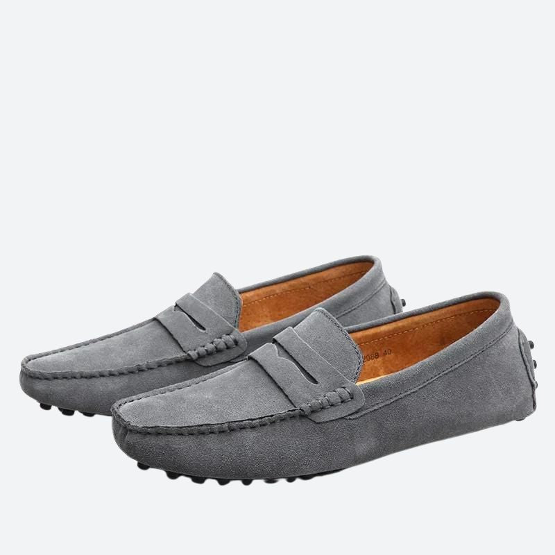 Mokasyny męskie skórzane loafersy na wiosnę eleganckie buty casual wsuwane