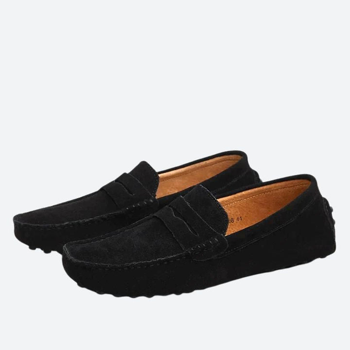 Mokasyny męskie skórzane loafersy na wiosnę eleganckie buty casual wsuwane