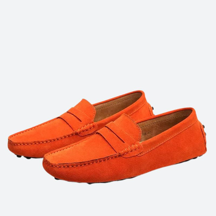Mokasyny męskie skórzane loafersy na wiosnę eleganckie buty casual wsuwane