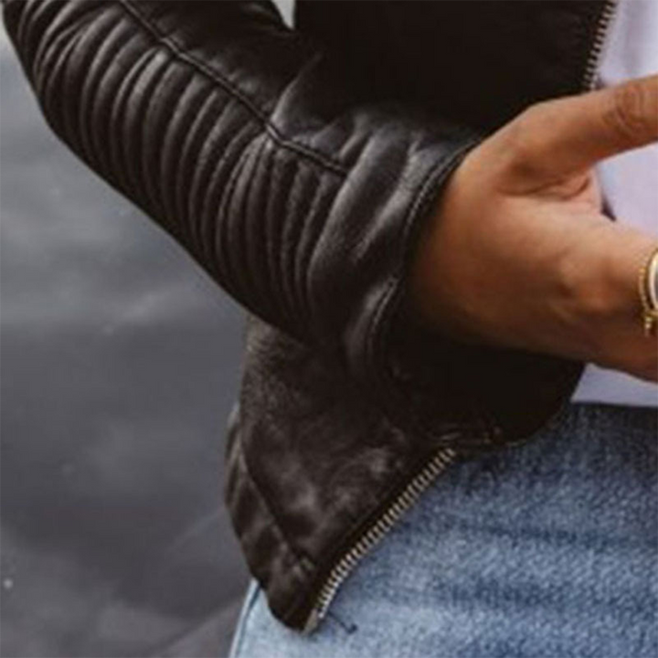 Dámská kožená bunda z přírodní kůže přechodová bunda na jaro stylová dámská ramoneska