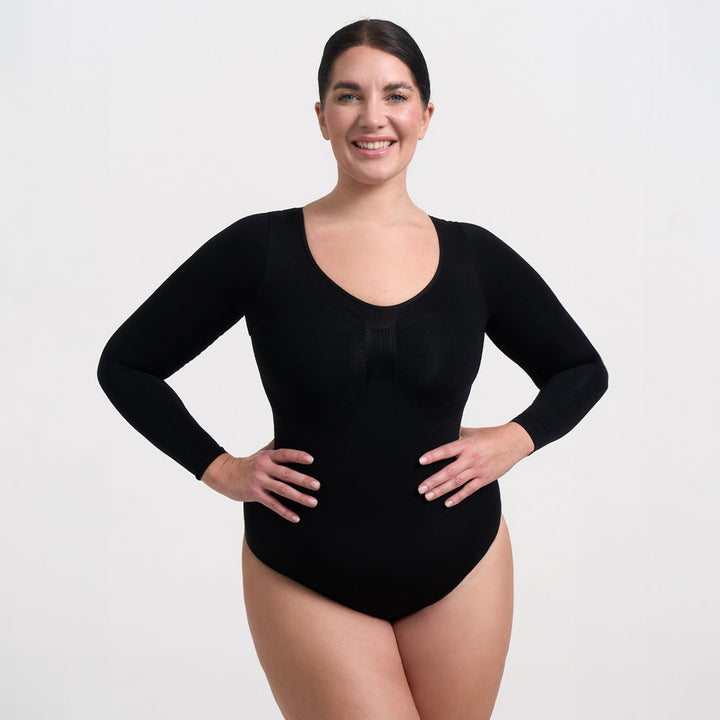 Body damskie modelujące bawełniane z długim rękawem seamless na jesień i zimę