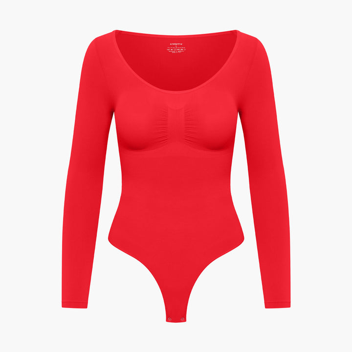 Body damskie modelujące bawełniane z długim rękawem seamless na jesień i zimę