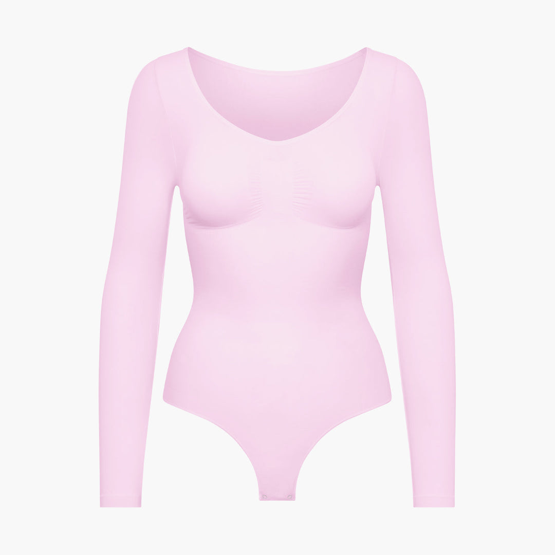 Body damskie modelujące bawełniane z długim rękawem seamless na jesień i zimę