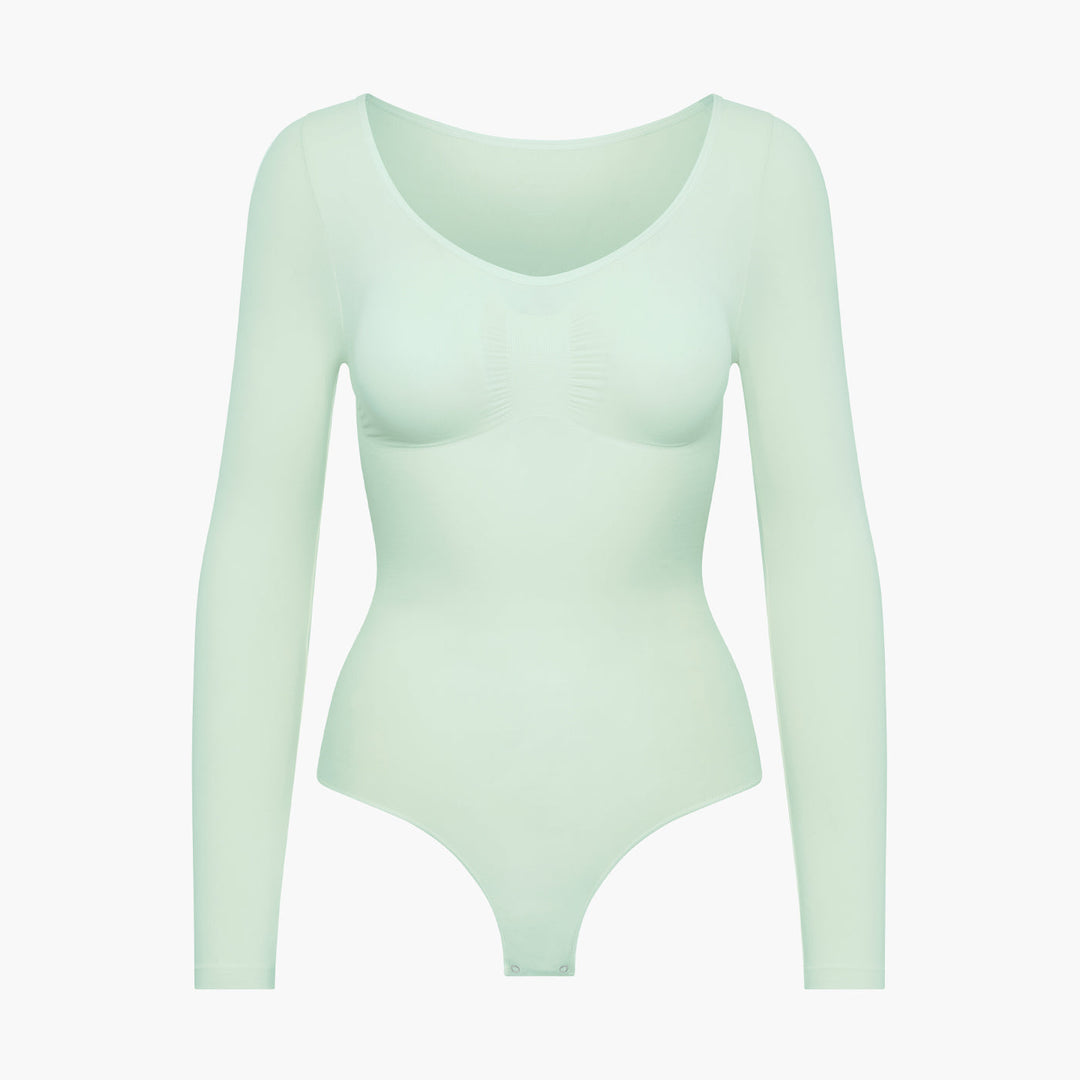 Body damskie modelujące bawełniane z długim rękawem seamless na jesień i zimę