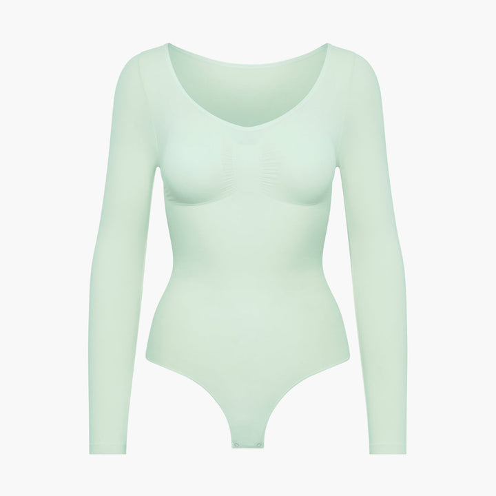 Body damskie modelujące bawełniane z długim rękawem seamless na jesień i zimę