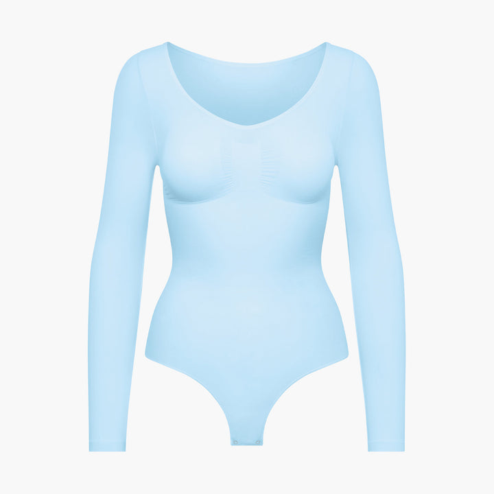 Body damskie modelujące bawełniane z długim rękawem seamless na jesień i zimę