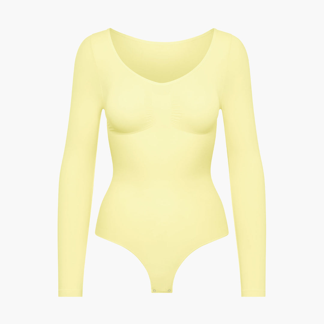 Body damskie modelujące bawełniane z długim rękawem seamless na jesień i zimę
