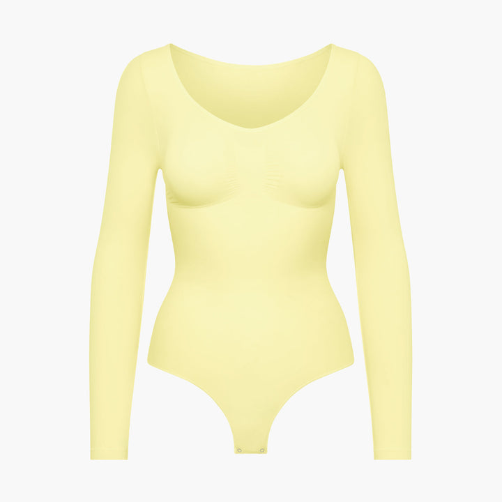 Body damskie modelujące bawełniane z długim rękawem seamless na jesień i zimę