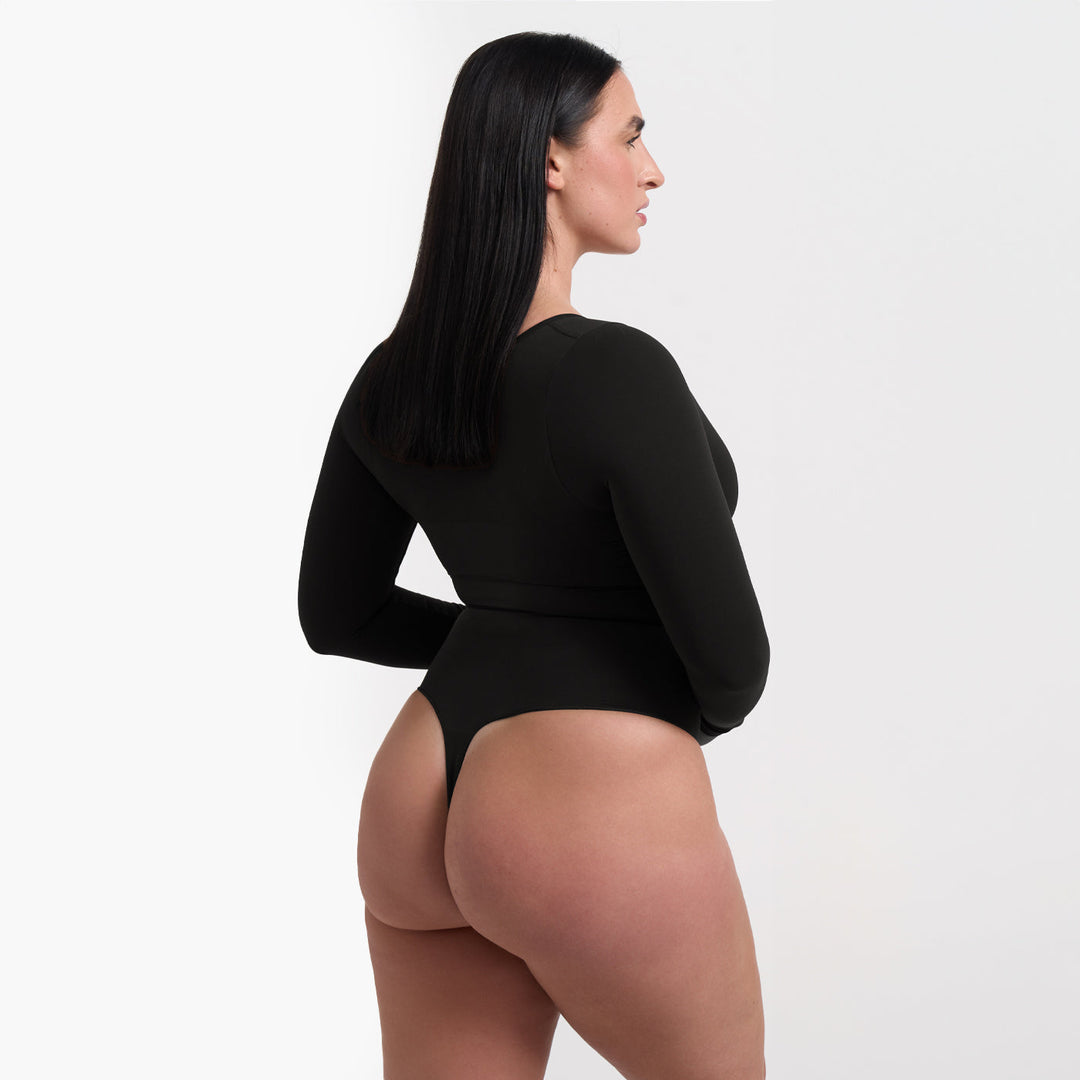 Body damskie modelujące bawełniane z długim rękawem seamless na jesień i zimę