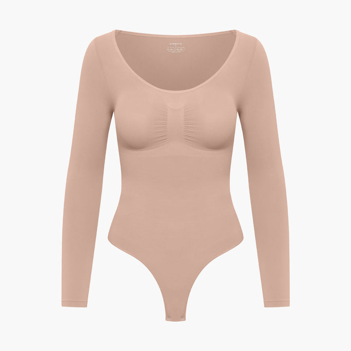 Body damskie modelujące bawełniane z długim rękawem seamless na jesień i zimę