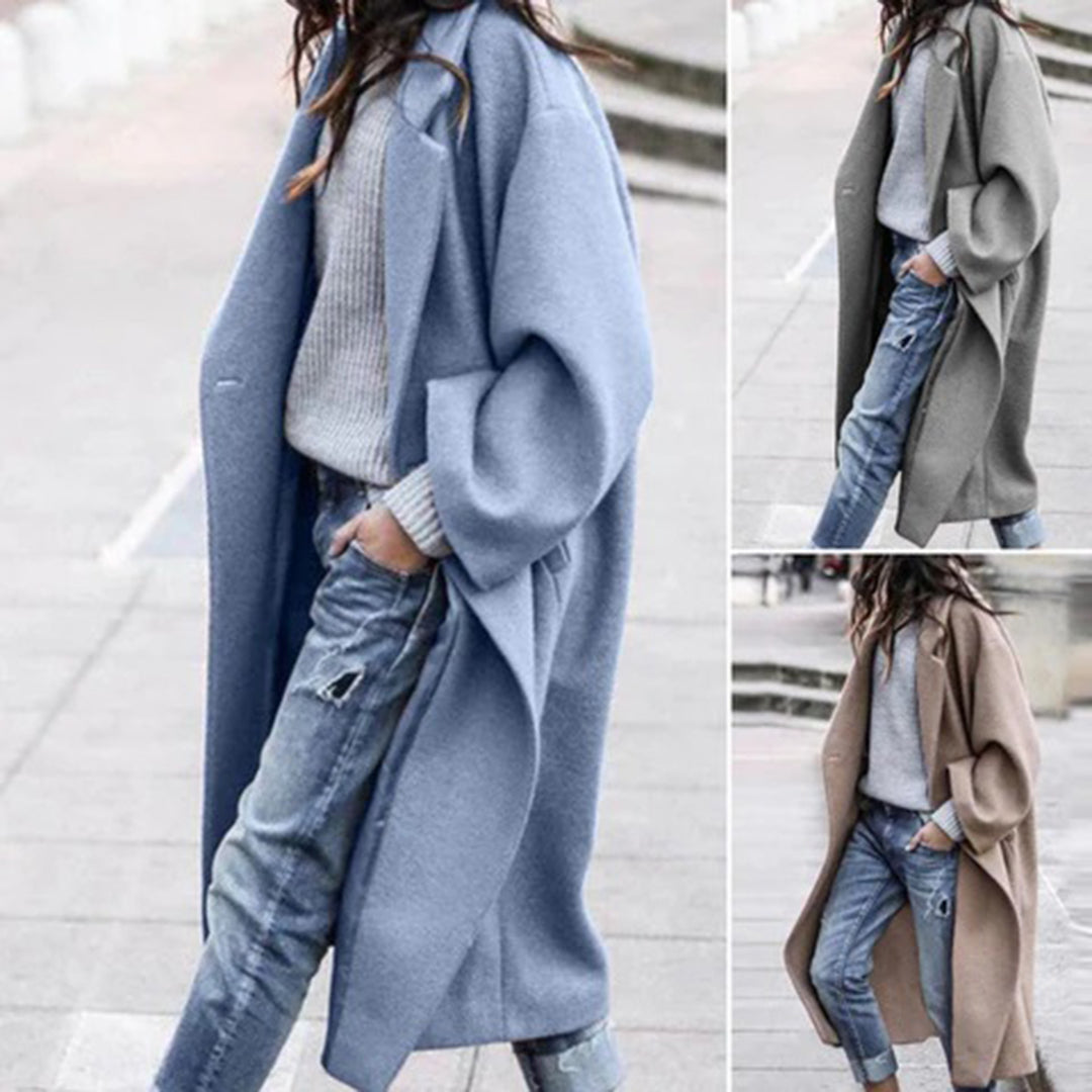 Płaszcz damski zimowy wool długi elegancki oversize ciepły klasyczny na zimę
