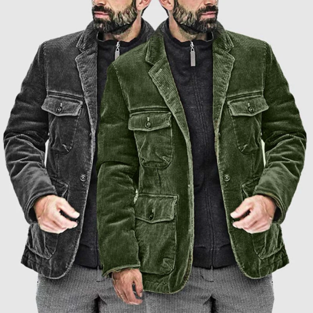 Casaco masculino de bombazina de algodão para meia estação primavera, casual, elegante e leve