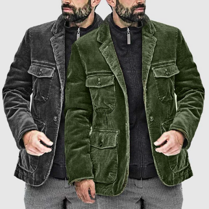 Casaco masculino de bombazina de algodão para meia estação primavera, casual, elegante e leve