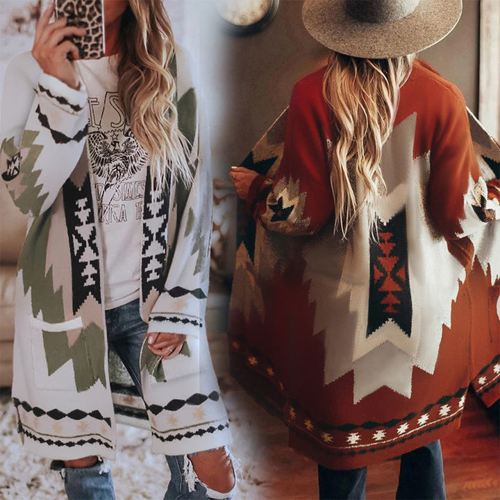 Kardigan damski wełniany oversize ciepły zimowy narzutka sweter casualowy modny