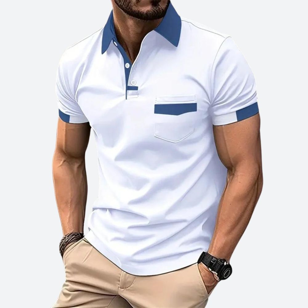 Koszulka polo męska bawełniana z krótkim rękawem casual elegancka na lato
