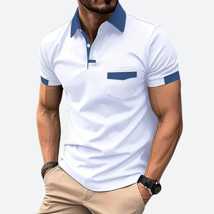 Koszulka polo męska bawełniana z krótkim rękawem casual elegancka na lato