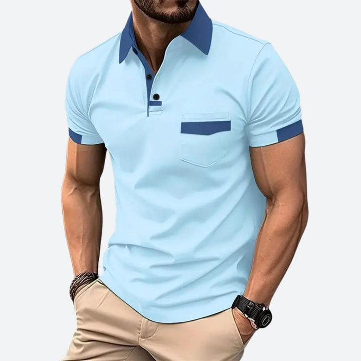 Koszulka polo męska bawełniana z krótkim rękawem casual elegancka na lato