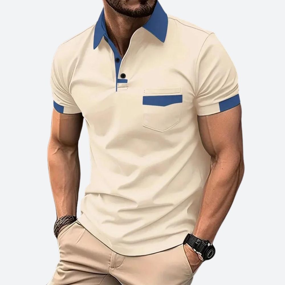 Koszulka polo męska bawełniana z krótkim rękawem casual elegancka na lato