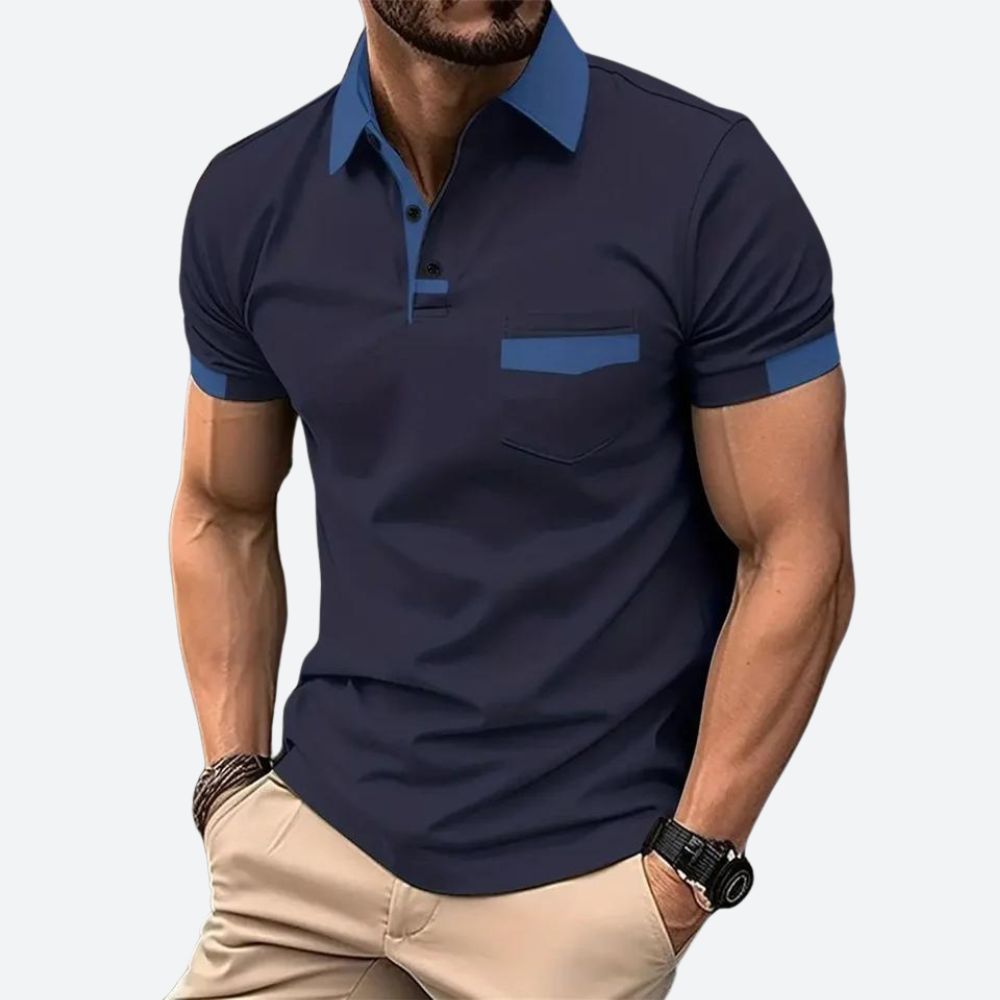 Koszulka polo męska bawełniana z krótkim rękawem casual elegancka na lato