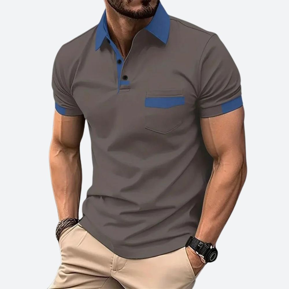 Koszulka polo męska bawełniana z krótkim rękawem casual elegancka na lato