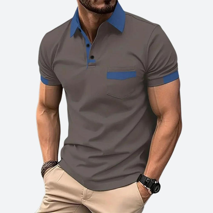 Koszulka polo męska bawełniana z krótkim rękawem casual elegancka na lato