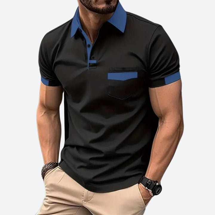 Koszulka polo męska bawełniana z krótkim rękawem casual elegancka na lato