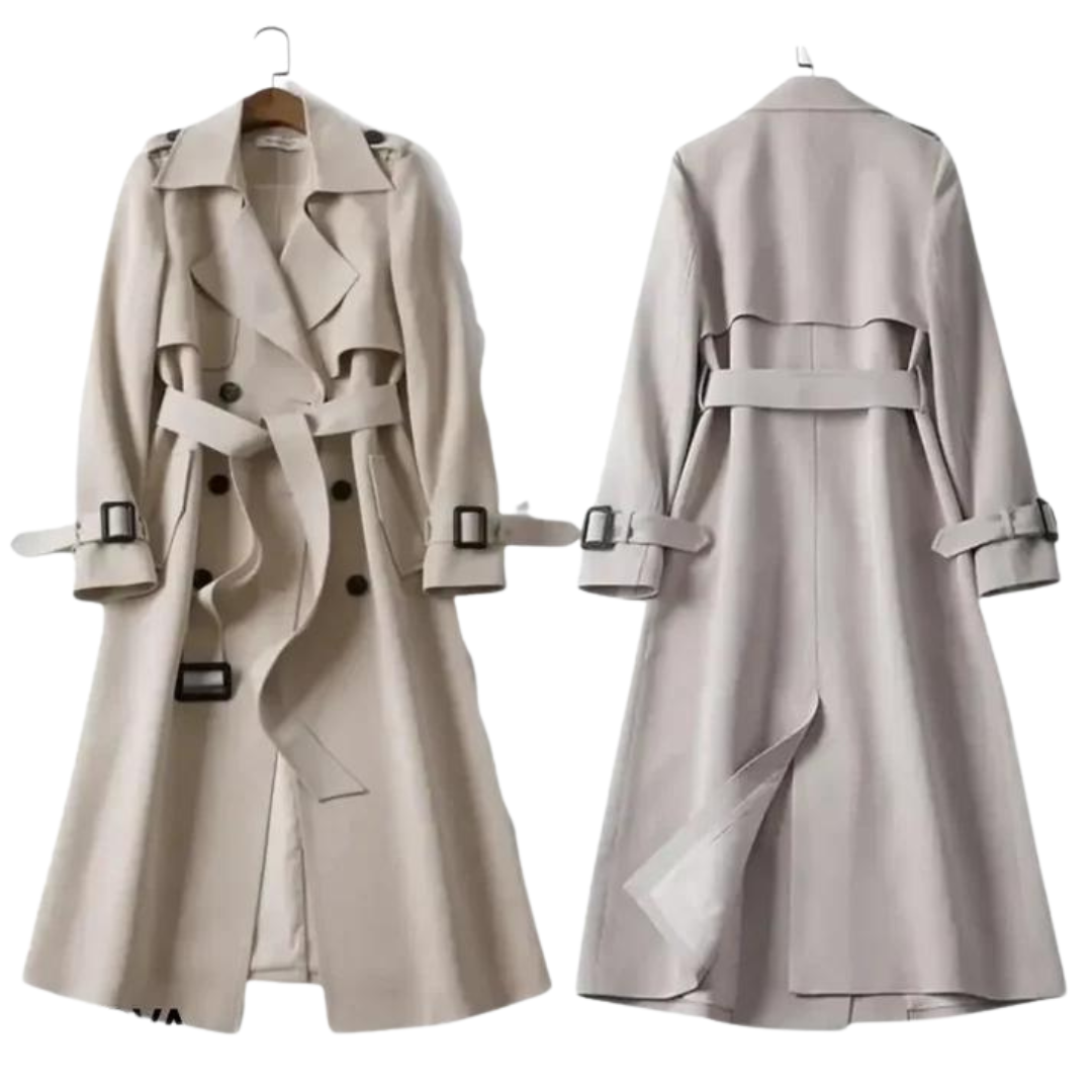 Damski Trencz Bawełniany – Elegancki Płaszcz Trench Coat na Wiosnę i Jesień dla Kobiet