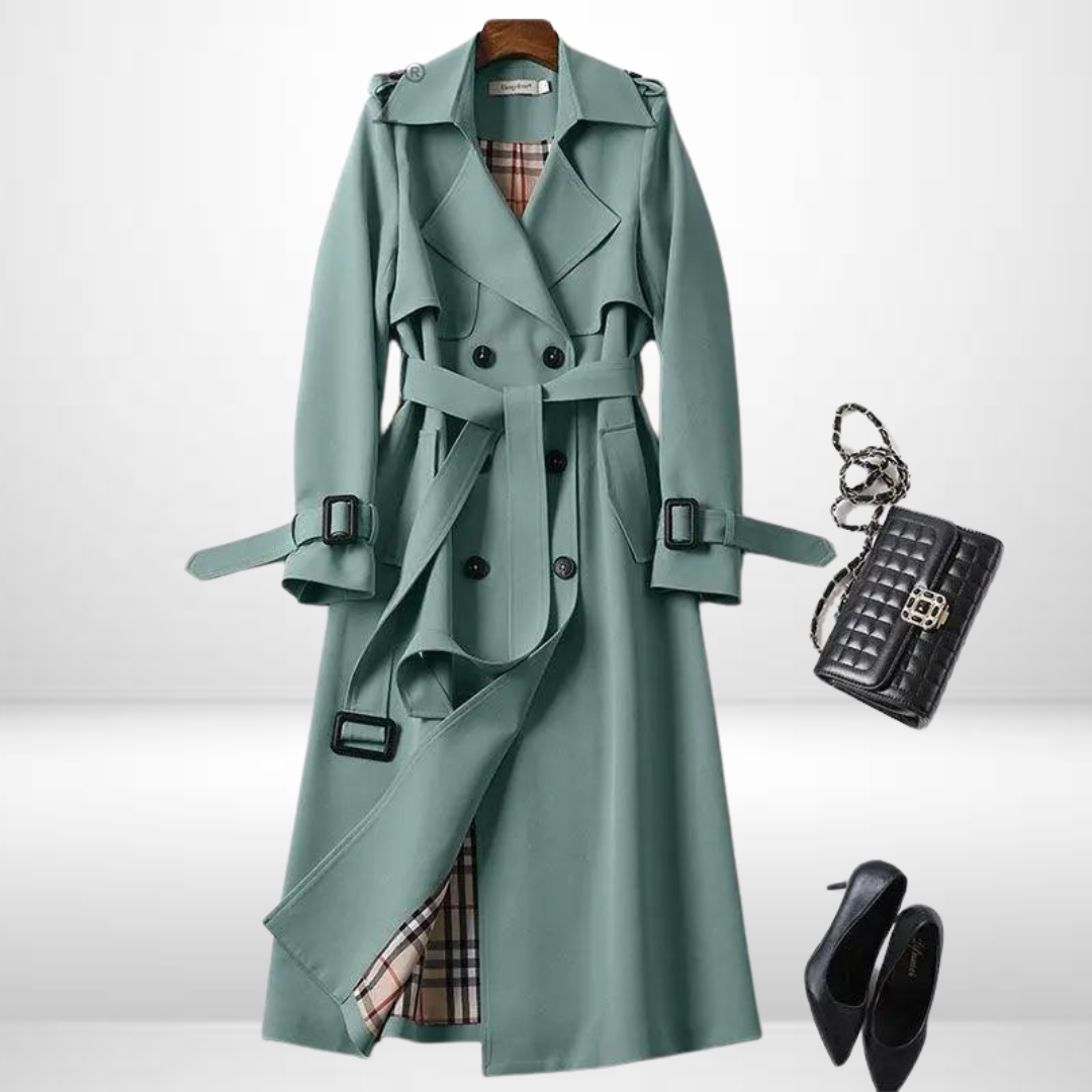 Damski Trencz Bawełniany – Elegancki Płaszcz Trench Coat na Wiosnę i Jesień dla Kobiet