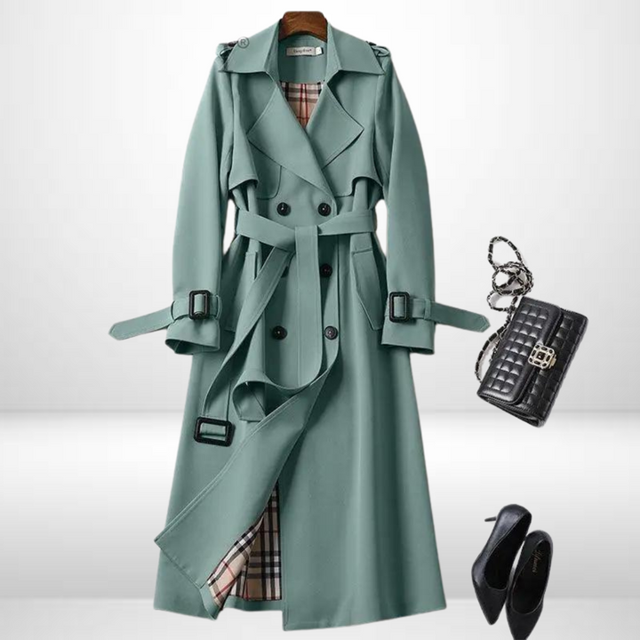Damski Trencz Bawełniany – Elegancki Płaszcz Trench Coat na Wiosnę i Jesień dla Kobiet